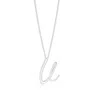Angara Lowercase "v" Initial Pendant In White Gold