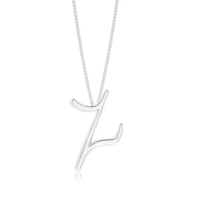 Angara Lowercase "z" Initial Pendant In Metallic
