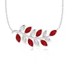 Angara Marquise Ruby Olive Branch Pendant In White Gold/medium Red