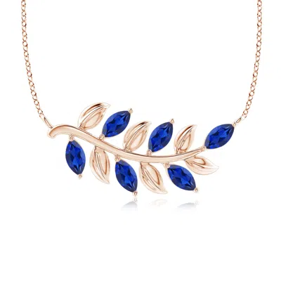 Angara Marquise Sapphire Olive Branch Pendant In Gold