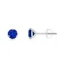 Angara Martini-set Round Blue Sapphire Stud Earrings In White Gold/deep Rich Blue
