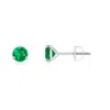 Angara Martini-set Round Emerald Stud Earrings In White Gold/rich Medium Green