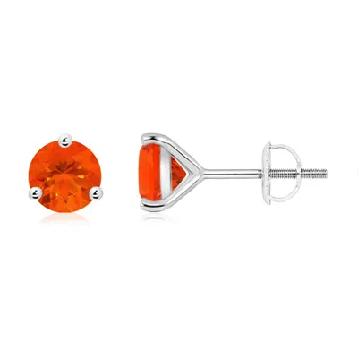 Angara Martini-set Round Fire Opal Stud Earrings In Red