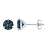 Angara Martini-set Round Lab-grown Alexandrite Stud Earrings In White Gold/bluish Green Changing To Brownish Or Pinkish Purple