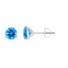 Angara Martini-set Round Swiss Blue Topaz Stud Earrings In Platinum/swiss Blue