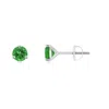 Angara Martini-set Round Tsavorite Stud Earrings In White Gold/bright Deep Green