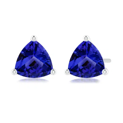 Angara Martini-set Trillion Tanzanite Stud Earrings In Blue