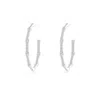 Angara Medium Circular Studded Indochine Bamboo Hoops In White Gold/i-j