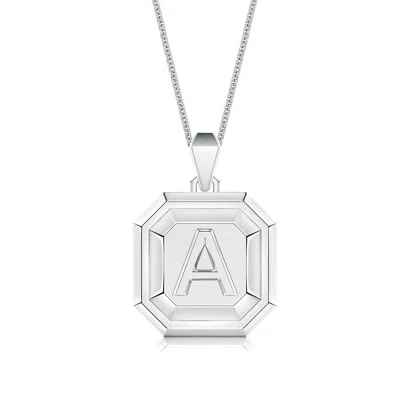 Angara Men's Capital 'a' Octagon Medallion Initial Pendant With Chain In Metallic