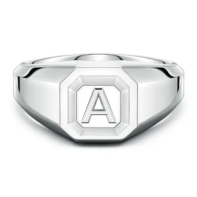 Angara Men's Capital 'a' Octagon Signet Ring In Metallic