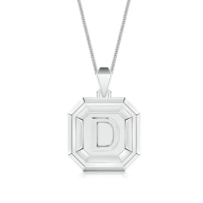 Angara Men's Capital 'd' Octagon Medallion Initial Pendant With Chain In Metallic