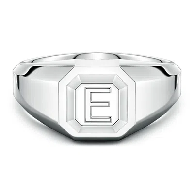 Angara Men's Capital 'e' Octagon Signet Ring In Metallic