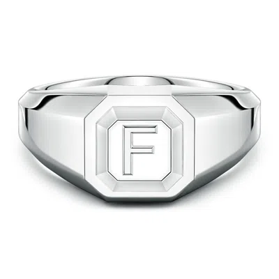 Angara Men's Capital 'f' Octagon Signet Ring In Metallic