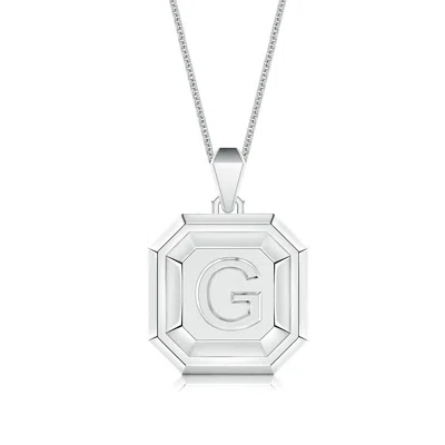Angara Men's Capital 'g' Octagon Medallion Initial Pendant With Chain In Metallic