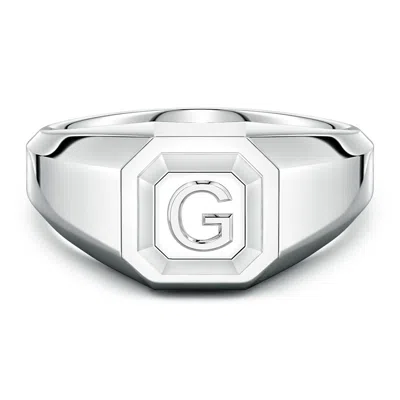 Angara Men's Capital 'g' Octagon Signet Ring In Metallic