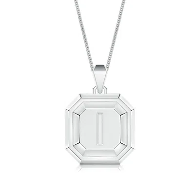 Angara Men's Capital 'i' Octagon Medallion Initial Pendant With Chain In Metallic