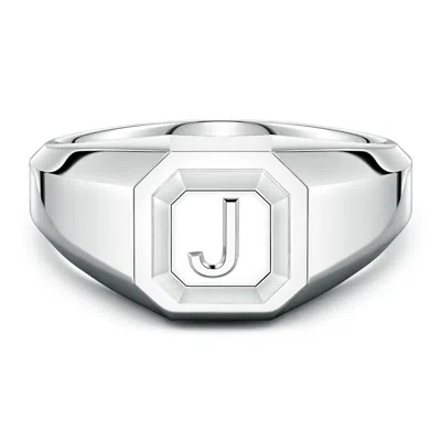 Angara Men's Capital 'j' Octagon Signet Ring In Metallic