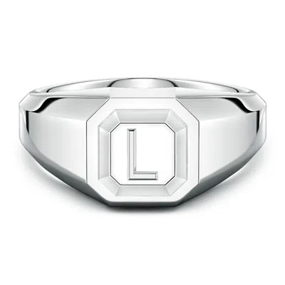Angara Men's Capital 'l' Octagon Signet Ring In Metallic