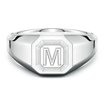 Angara Men's Capital 'm' Octagon Signet Ring In Metallic