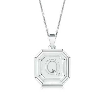 Angara Men's Capital 'q' Octagon Medallion Initial Pendant With Chain In Metallic
