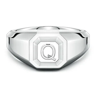 Angara Men's Capital 'q' Octagon Signet Ring In Metallic