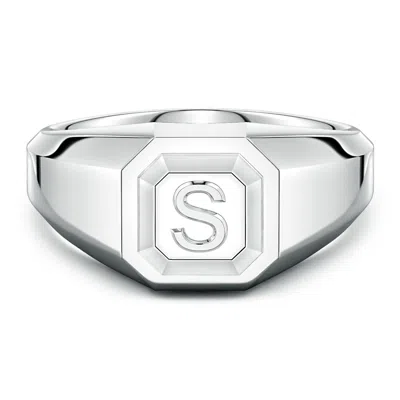 Angara Men's Capital 's' Octagon Signet Ring In Metallic