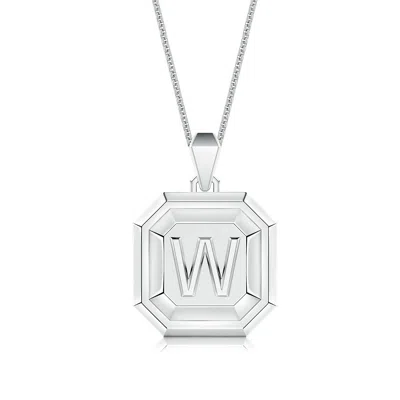 Angara Men's Capital 'w' Octagon Medallion Initial Pendant With Chain In Metallic