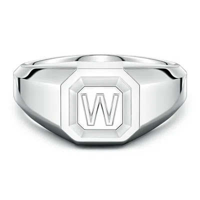 Angara Men's Capital 'w' Octagon Signet Ring In Metallic