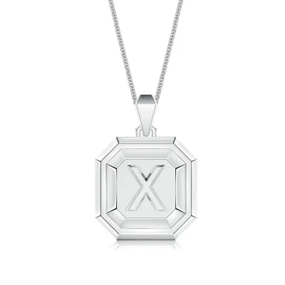 Angara Men's Capital 'x' Octagon Medallion Initial Pendant With Chain In Metallic