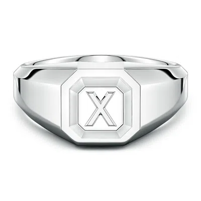 Angara Men's Capital 'x' Octagon Signet Ring In Metallic
