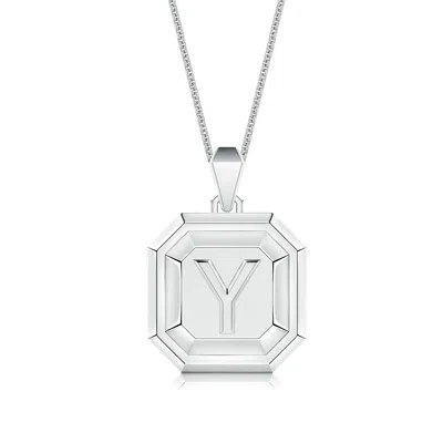Angara Men's Capital 'y' Octagon Medallion Initial Pendant With Chain In Metallic