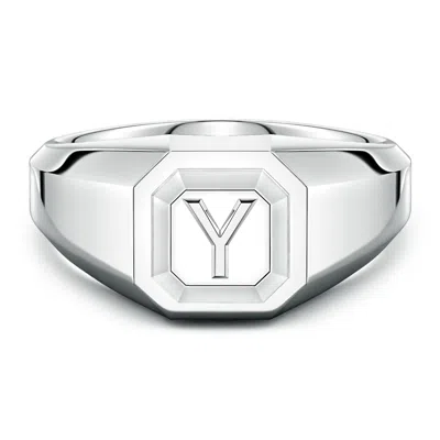 Angara Men's Capital 'y' Octagon Signet Ring In Metallic