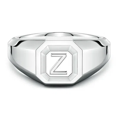 Angara Men's Capital 'z' Octagon Signet Ring In Metallic