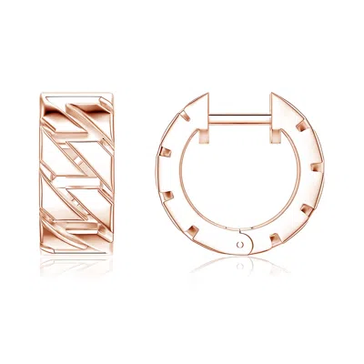 Angara Men's Octagon-shaped Link Hoop Earrings In Gold