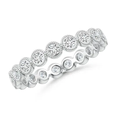 Angara Milgrain Bezel-set Diamond Eternity Wedding Ring In Metallic