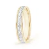 Angara Milgrain-edged Leaf And Vine Pattern Wedding Band For Him In White & Yellow Gold
