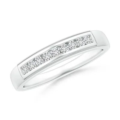 Angara Milgrain Outlined Channel-set Diamond Nine Stone Ring In Metallic