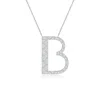 Angara Modern Deco Diamond Capital "b" Initial Pendant In White Gold/g