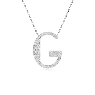 Angara Modern Deco Diamond Capital "g" Initial Pendant In Metallic