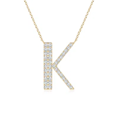 Angara Modern Deco Diamond Capital "k" Initial Pendant In Gold