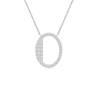 Angara Modern Deco Diamond Capital "o" Initial Pendant In Metallic