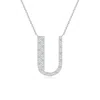 Angara Modern Deco Diamond Capital "u" Initial Pendant In Platinum/g