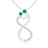 Angara Mom & Me Emerald Two Stone Infinity Pendant In White Gold/rich Medium Green