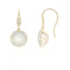 Angara Moonstone Fish Hook Earrings With Diamond Accents In Yellow Gold/white