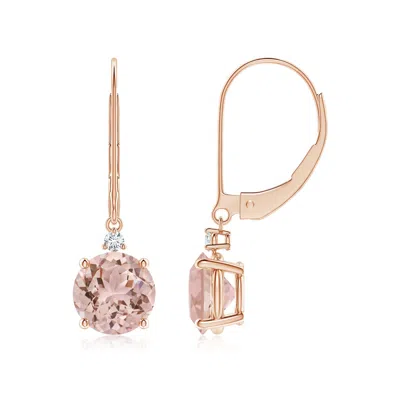 Angara Morganite And Diamond Leverback Drop Earrings In Pink