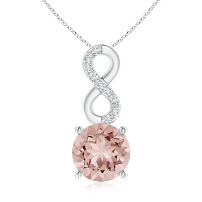 Angara Morganite Infinity Pendant With Diamond Accents In Metallic