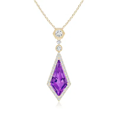Angara Moroccan Style Kite-shaped Amethyst Pendant In Purple