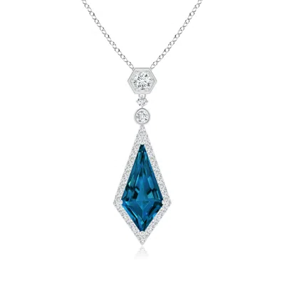 Angara Moroccan Style Kite-shaped London Blue Topaz Pendant