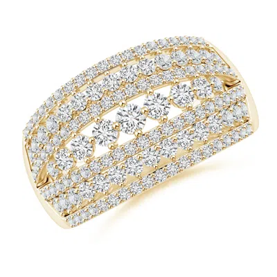 Angara Multi-row Graduated Diamond Broad Anniversary Ring In Gold
