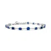 Angara Multi-shape Blue Sapphire Station Bracelet In White Gold/medium To Rich Blue